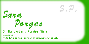 sara porges business card